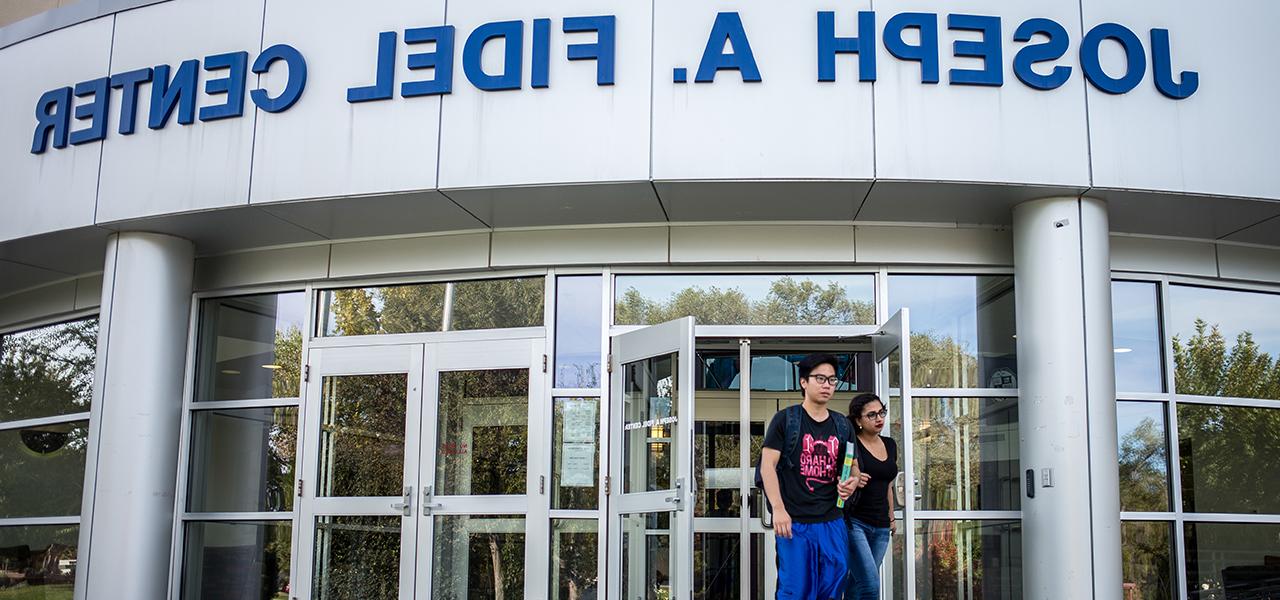 Students walking out of the Fidel Student Center